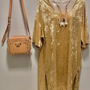 Gold Velvet Dress